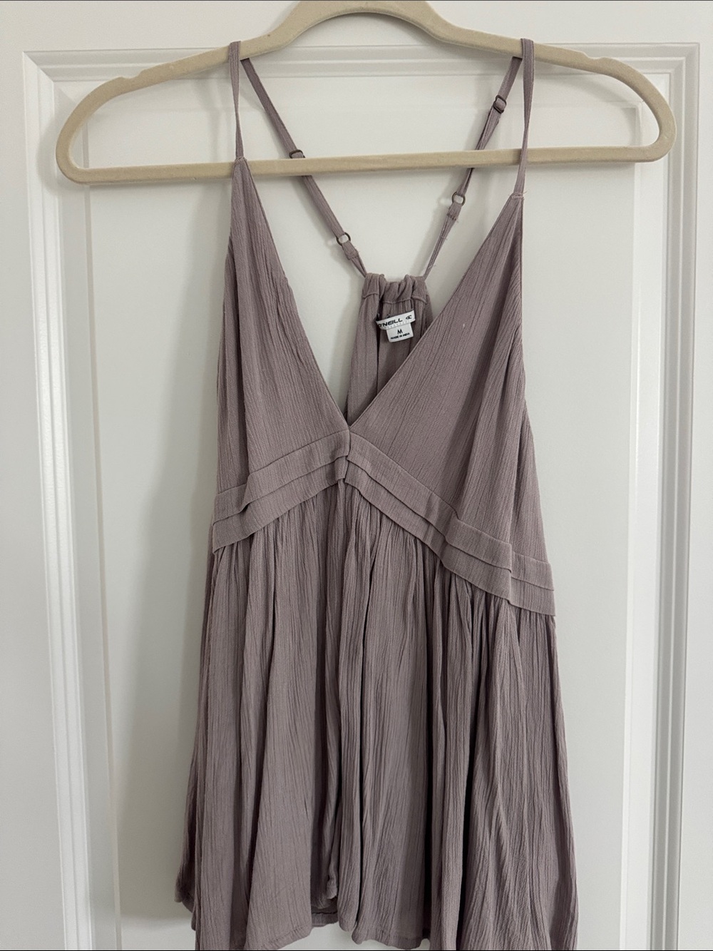 O'Neill Mauve Spaghetti-Strap Smocked Back Chemise